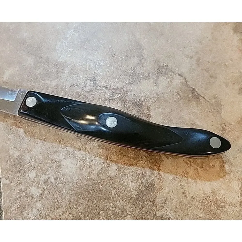 Vintage Cutco 1724 Bread Knife USA Lifetime Warranty Brown Handle